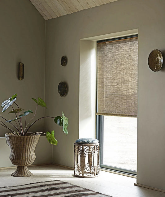 Color & Co dark brown paper plant rolgordijn