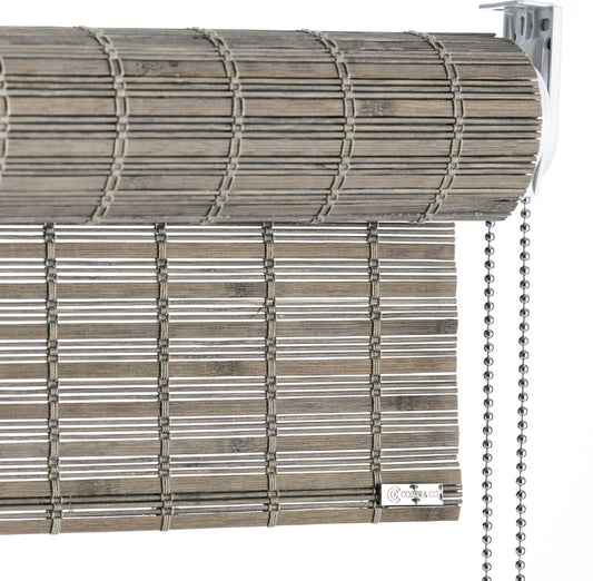 Color & Co grey brown bamboe rolgordijn