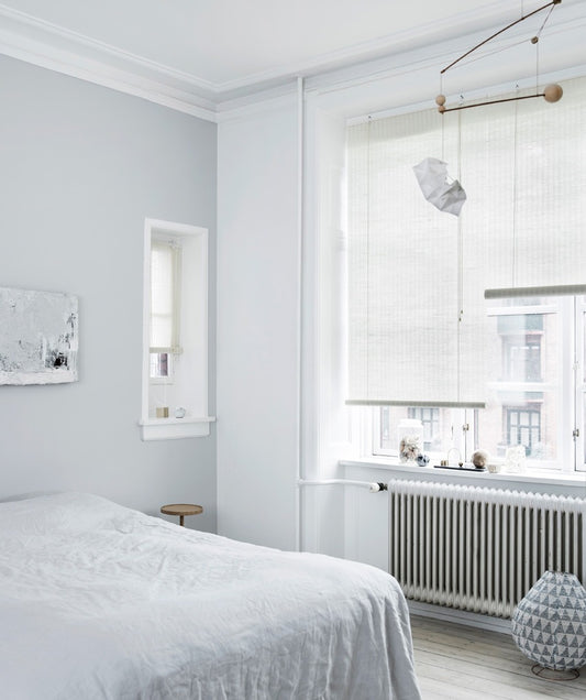 Color & Co white plant striped rolgordijn