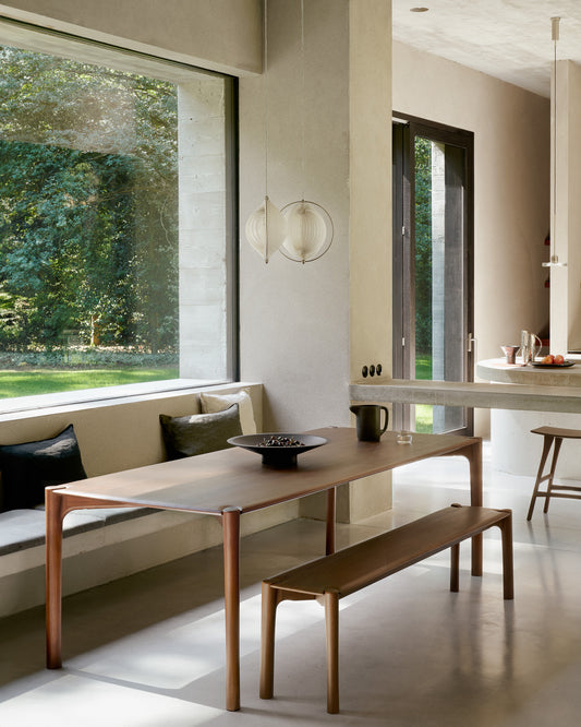 Ethnicraft eetkamertafel PI teak bruin