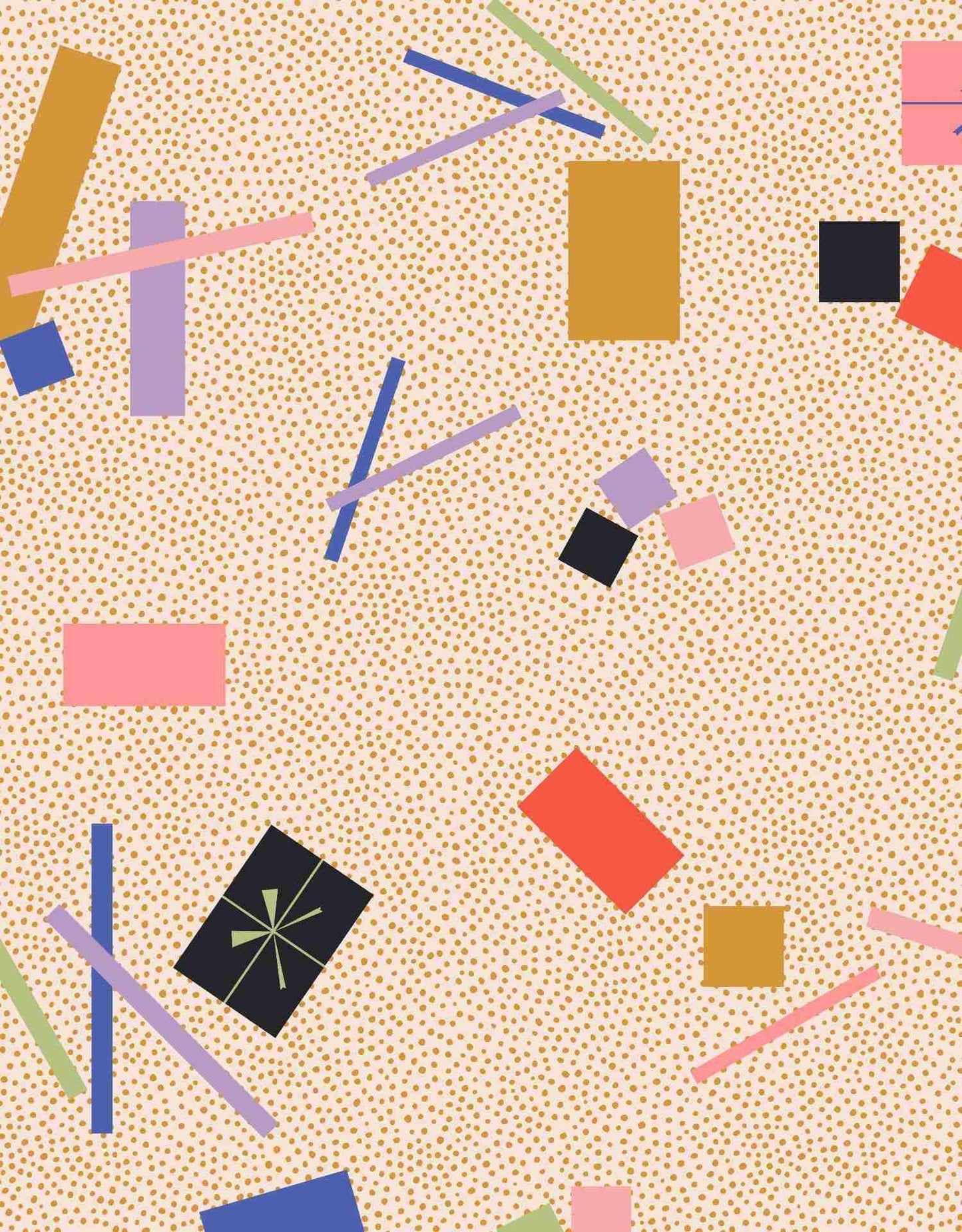 Lalafete wrapping cloth Fleurs Coupées Green