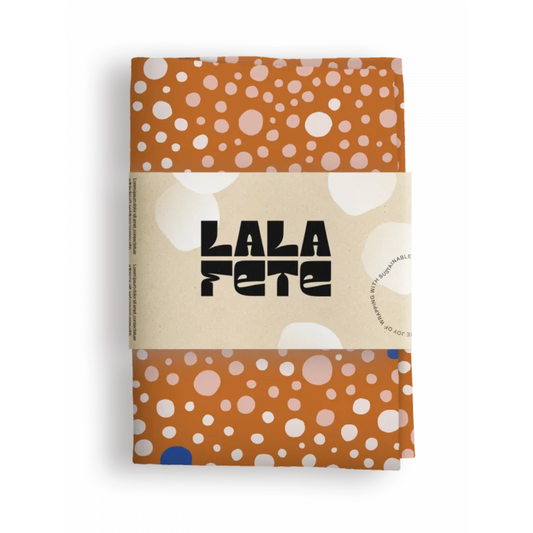 lalafete inpakdoek terra dots ingepakt
