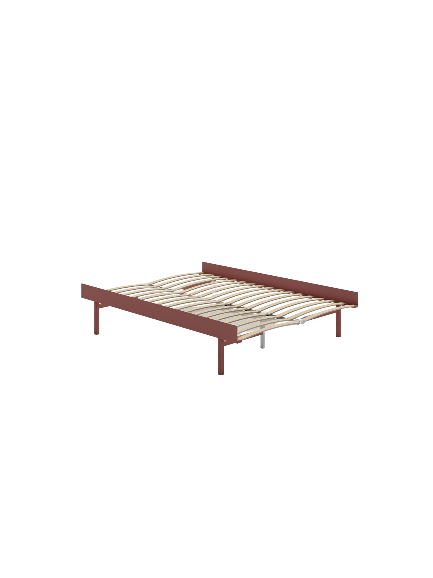 moebe bed hoge versie kleur dusty rose met 140 lattenbodem
