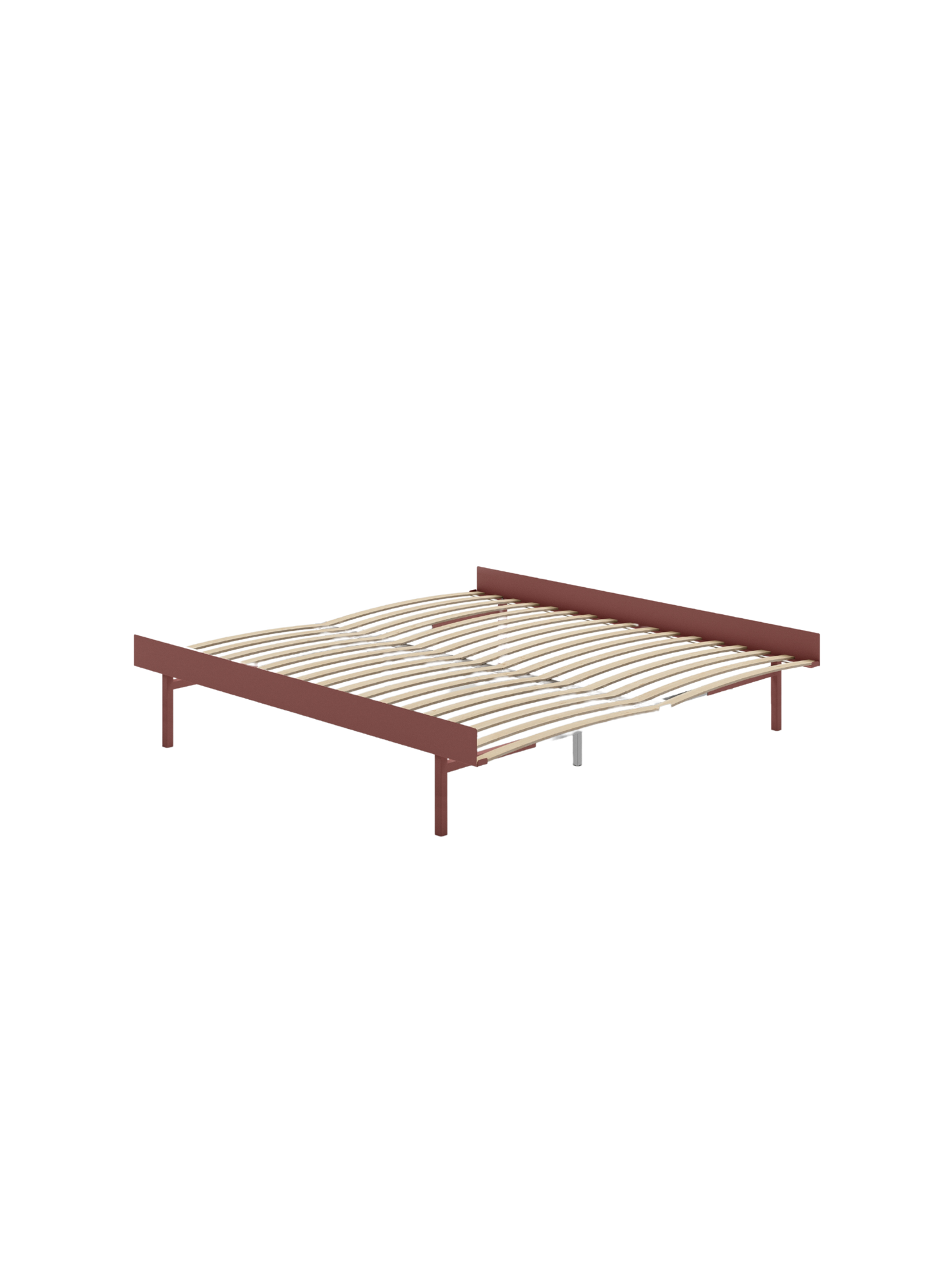 moebe bed hoog in kleur dusty rose met lattenbodem 180