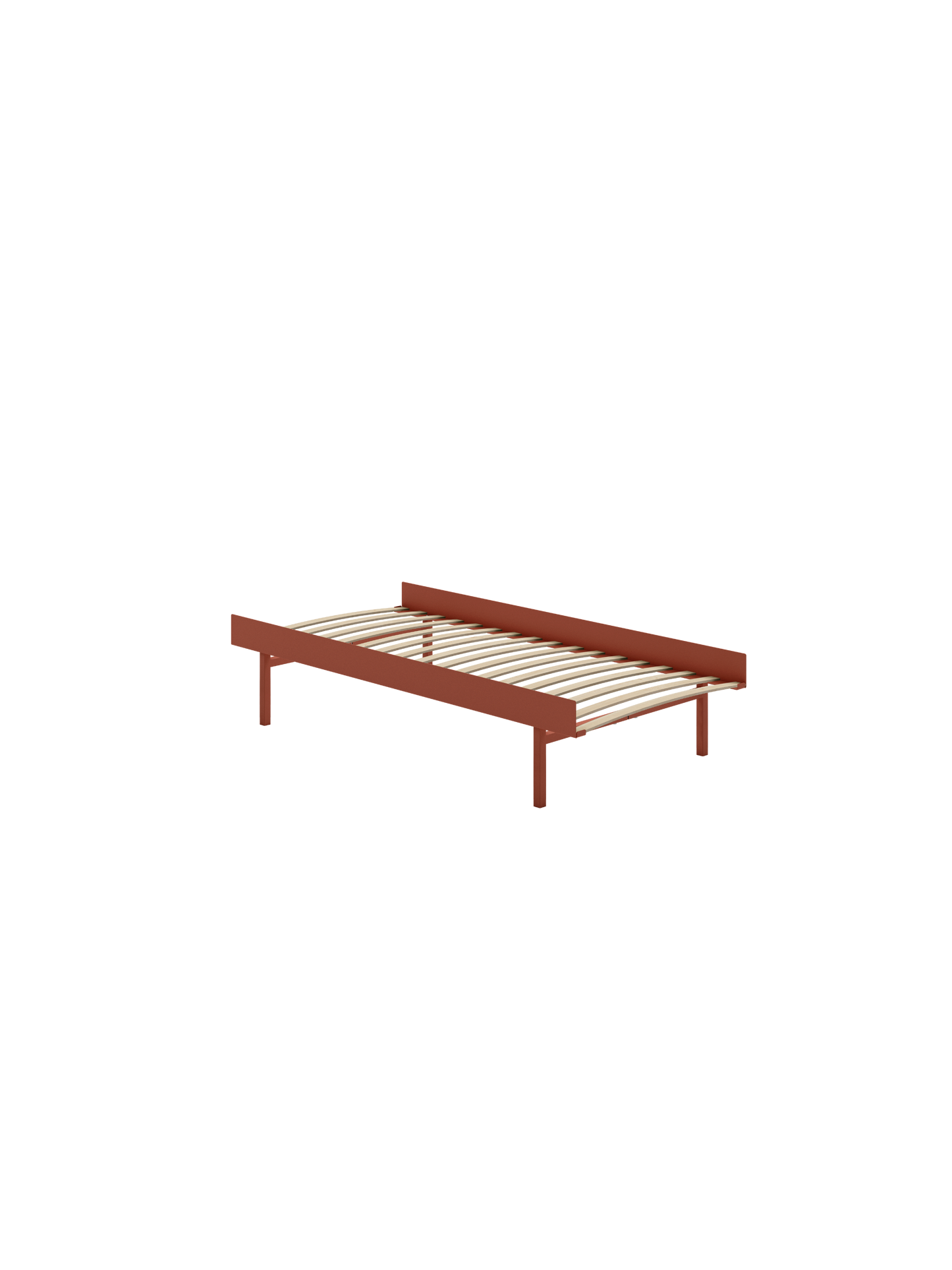 moebe bed hoge poten kleur terracotta met lattenbodem 90