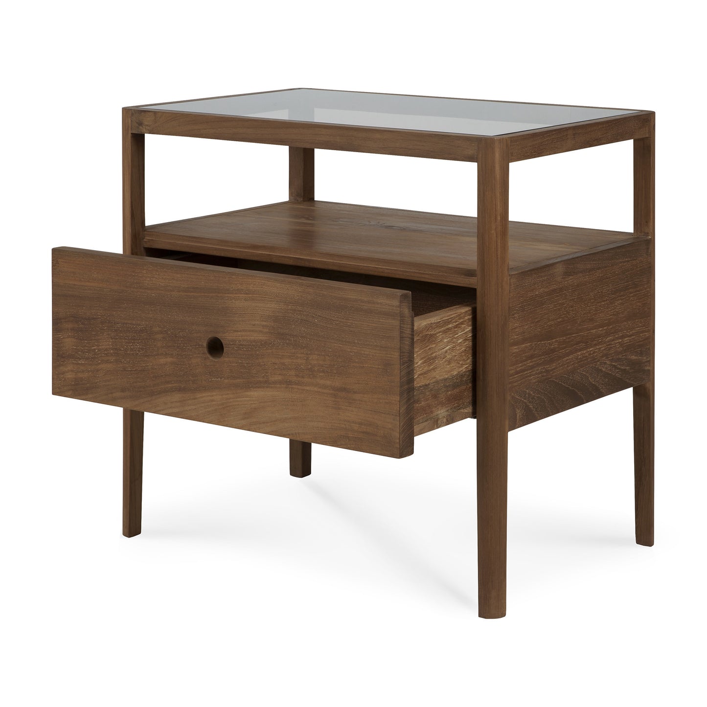 Ethnicraft nachtkastje Spindle hergebruikt teak