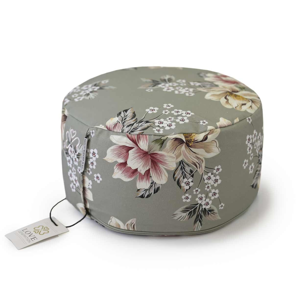 love generation rond meditatiekussen vintage flowers katoen