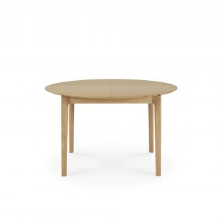 ethnicraft oak bok round extendable dining table