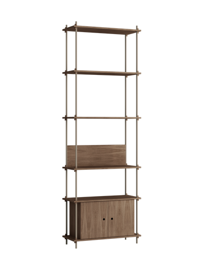 MOEBE planken kast systeem s.255.1.B eiken warm grijs kastjes