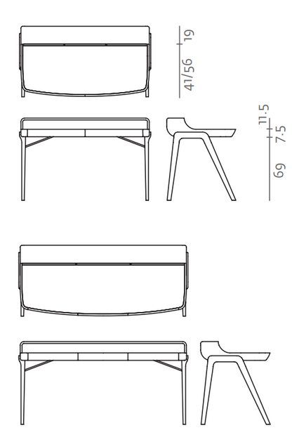 Artisan desk Picard with shelf