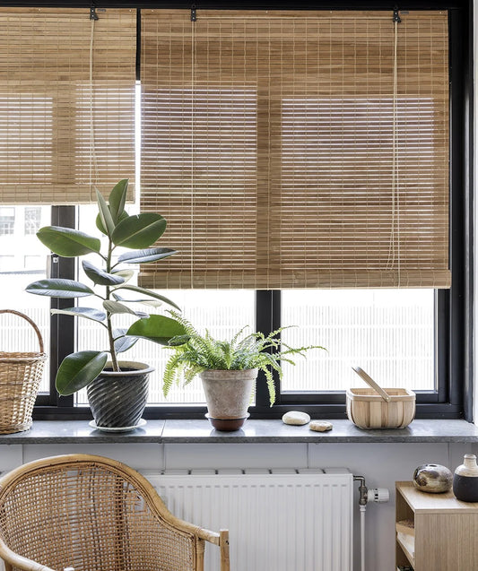 Color & Co light brown bamboe rolgordijn