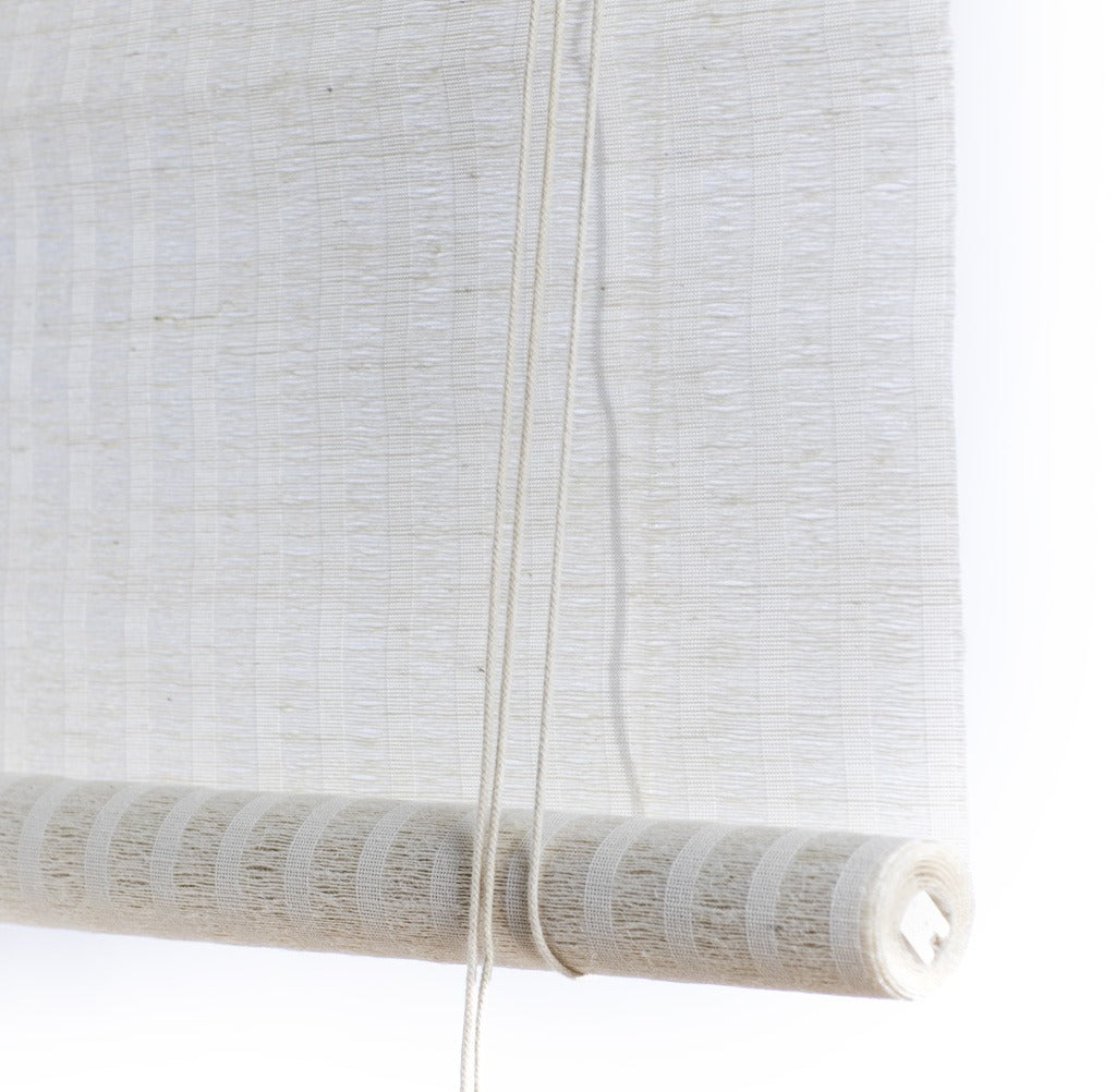 Color & Co white plant striped rolgordijn