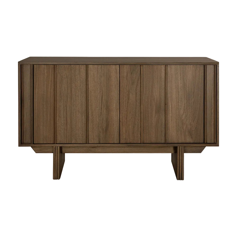 ethnicraft dressoir pillar teak wild bruin 2 deuren vooraanzicht