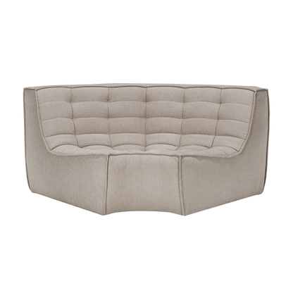 ethnicraft 20264 n701 bank ronde hoek ecru eco stof
