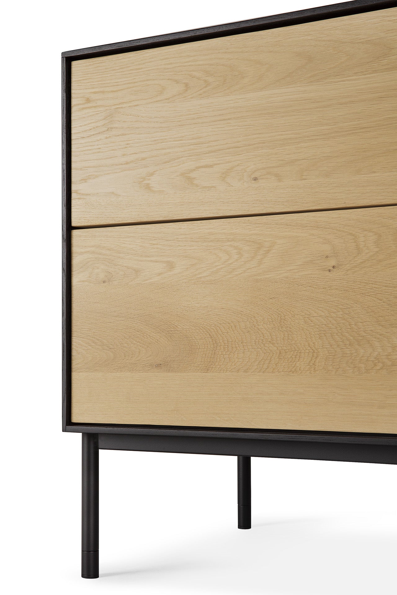 ethnicraft tv-meubel blackbird van massief eikenhout en metalen poten