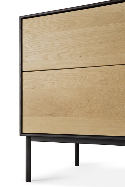 ethnicraft tv-meubel blackbird van massief eikenhout en metalen poten