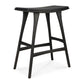 ethnicraft 53051 osso hoge kruk zwart gelakt leren zitting product foto