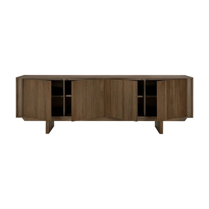 ethnicraft dressoir pillar teak wild bruin 4 deuren open