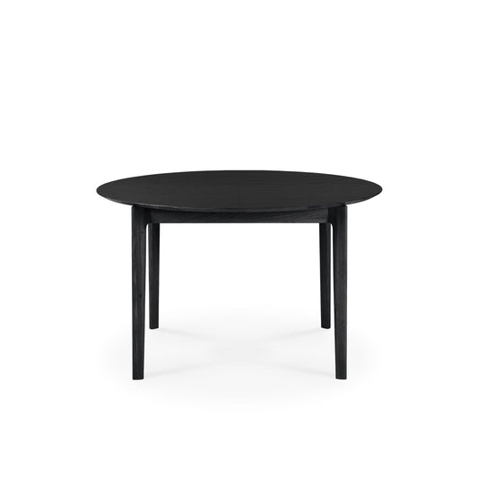 Ethnicraft extendable round dining table Bok black oak