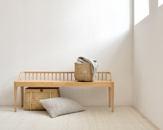 Ethnicraft bench Spindle oak