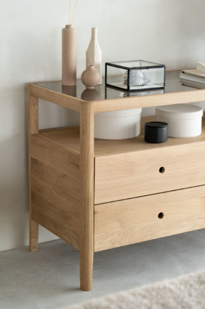 Ethnicraft sideboard Spindle chest of drawers oak
