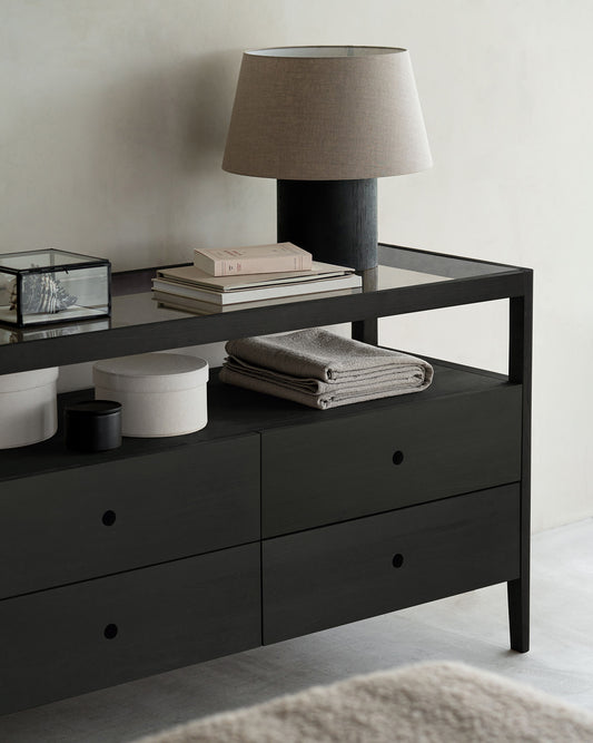 Ethnicraft sideboard Spindle chest of drawers black oak
