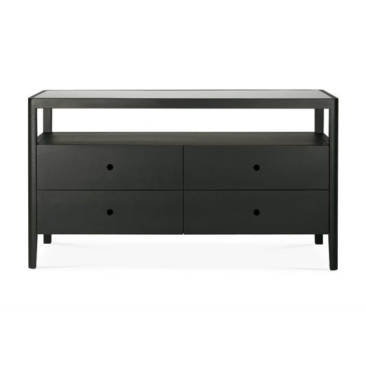Ethnicraft sideboard Spindle chest of drawers black oak