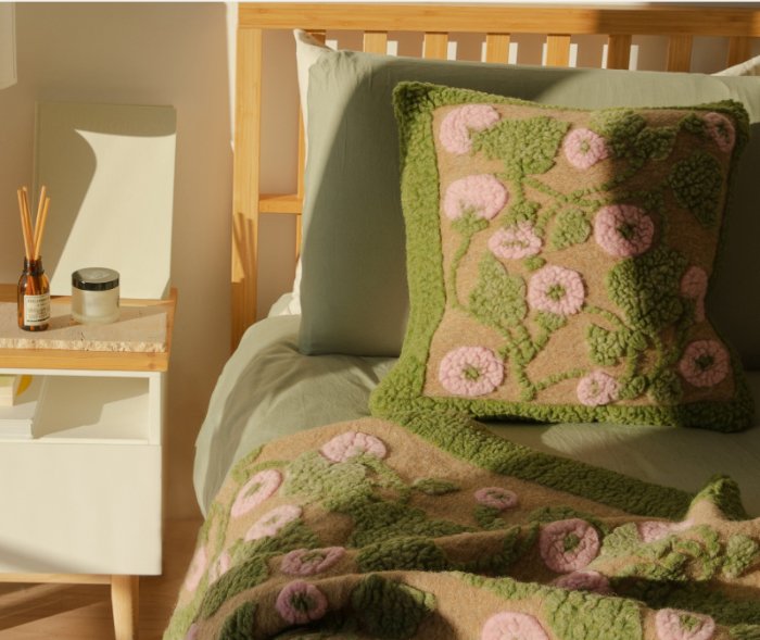 frati home wollen plaid groen