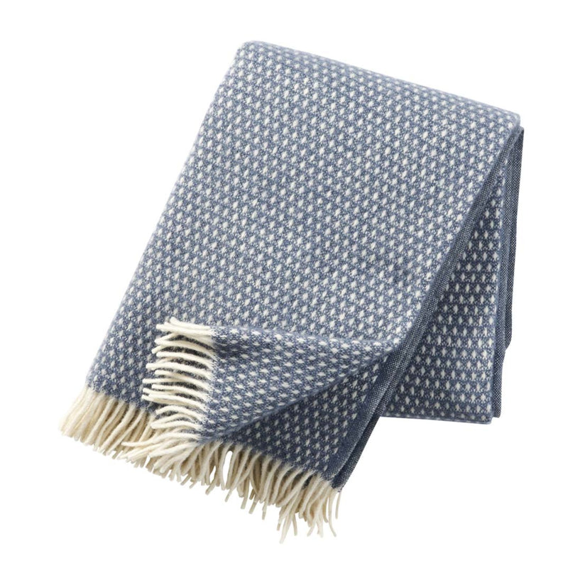 klippan wollen plaid knut donker blauw