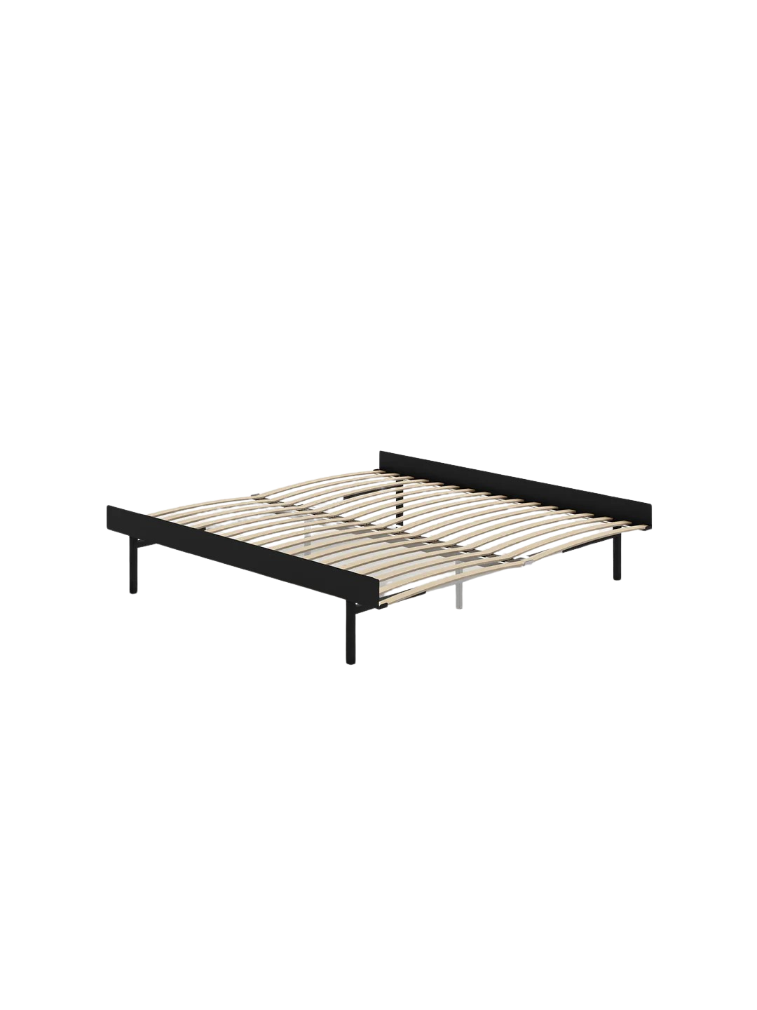 moebe bed hoog in kleur zwart met lattenbodem 180