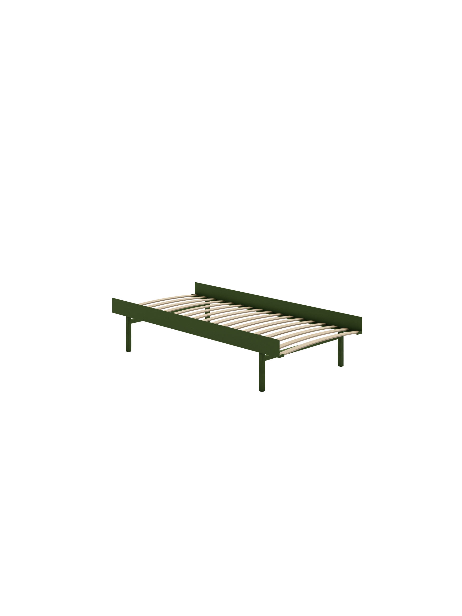 moebe bed met hoge poten kleur pine green met lattenbodem 90