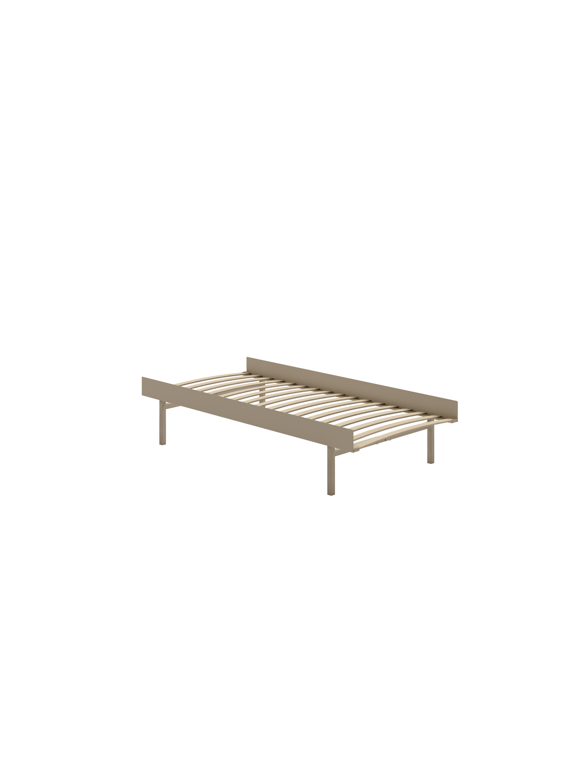 moebe bed met hoge poten kleur sand met lattenbodem 90