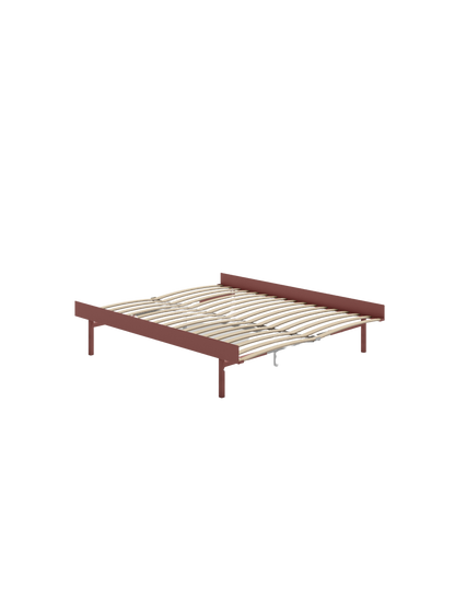 moebe bed hoge versie kleur dusty rose met 160 lattenbodem