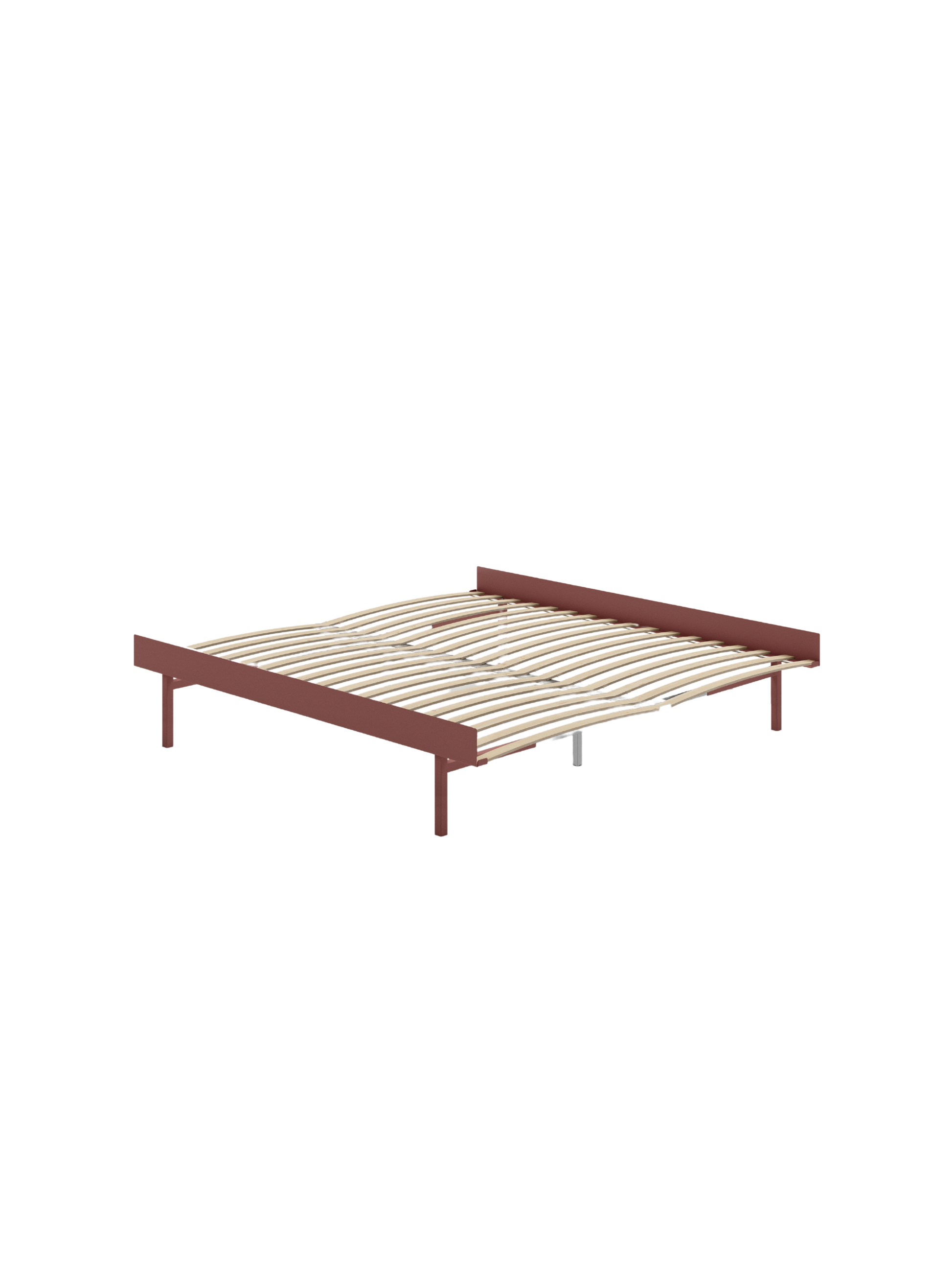 moebe bed hoog in kleur dusty rose met lattenbodem 180
