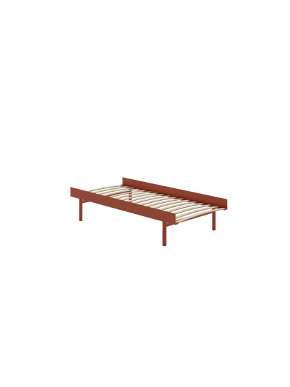 moebe bed hoge poten kleur terracotta met lattenbodem 90