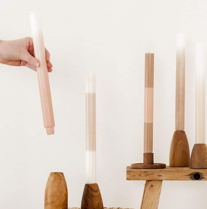orignal home kaarsen houders van gerecycled teakhout