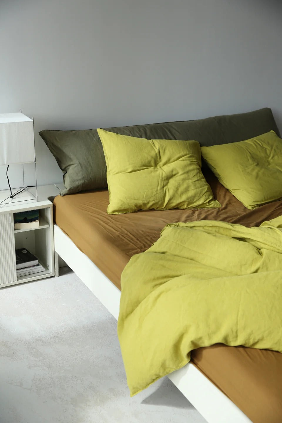 suite702 beddengoed linnen groen interieurfoto