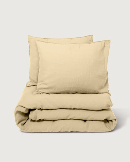 suite702 dekbedovertrekset linnen-katoen kleur creamy yellow