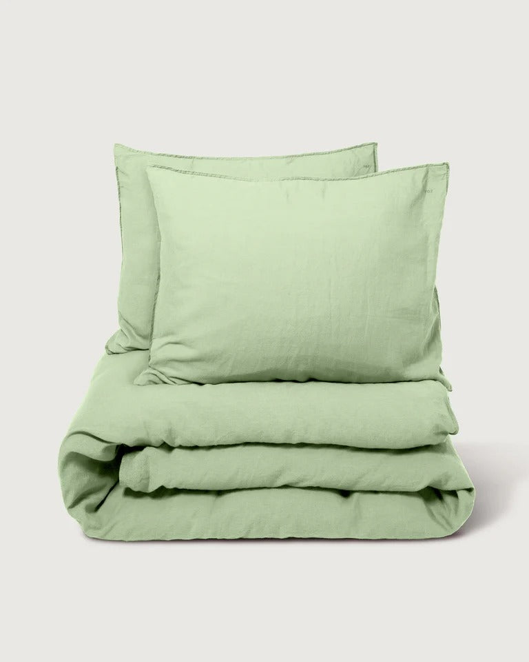 suite702 dekbedovertrekset linnen-katoen kleur green mint