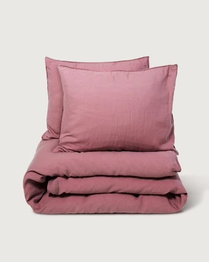 suite702 dekbedovertrekset linnen-katoen mauve rose 