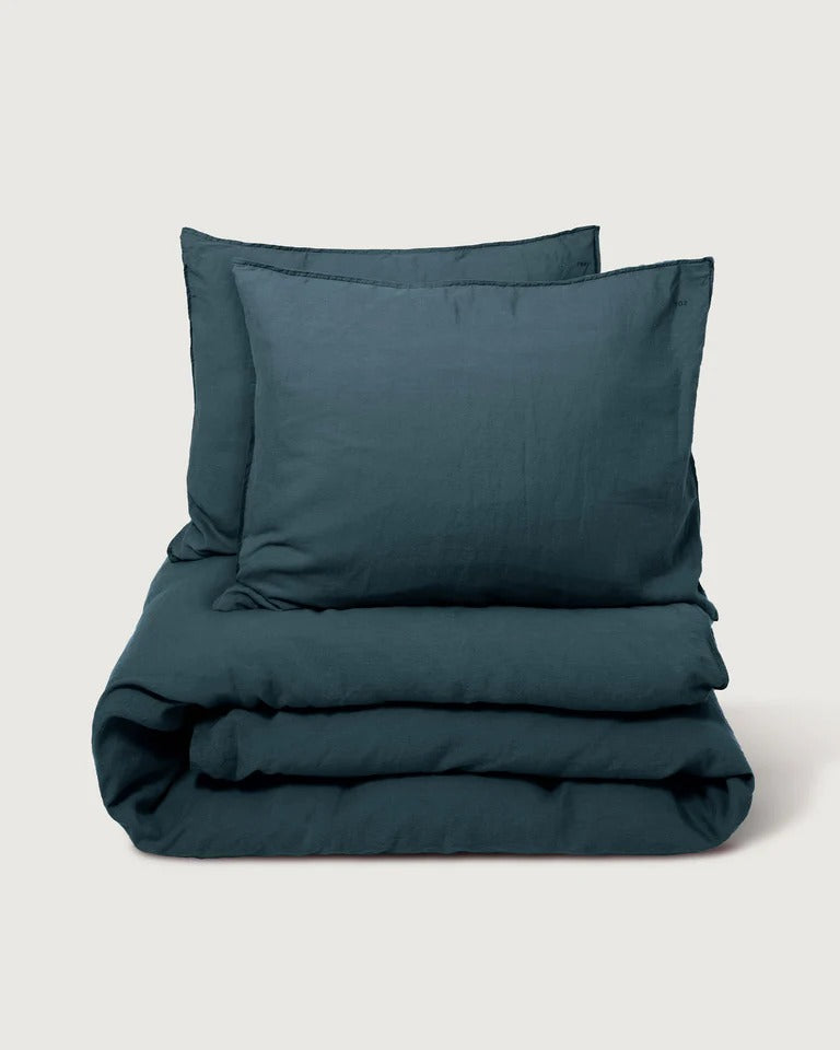 suite702 dekbedovertrekset linnen-katoen kleur midnight blue