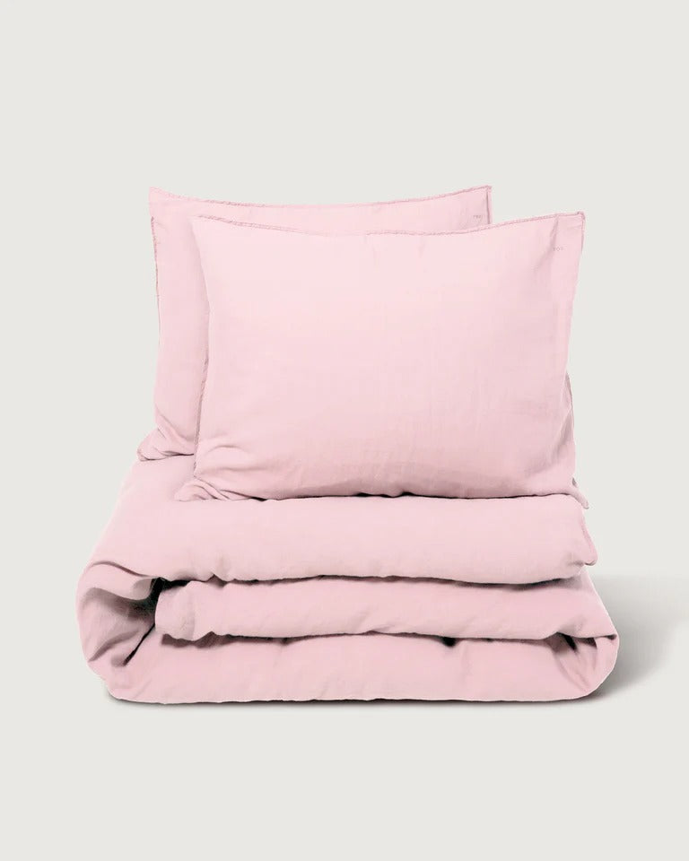suite702 dekbedovertrekset linnen-katoen kleur shell pink