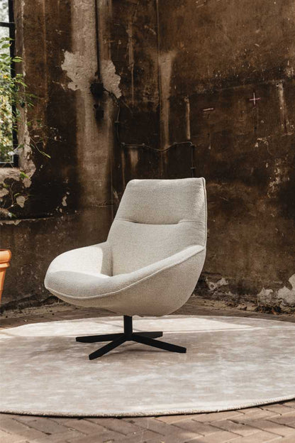 Van Binnen greenlabel draaifauteuil Maaike beige met kruispoot