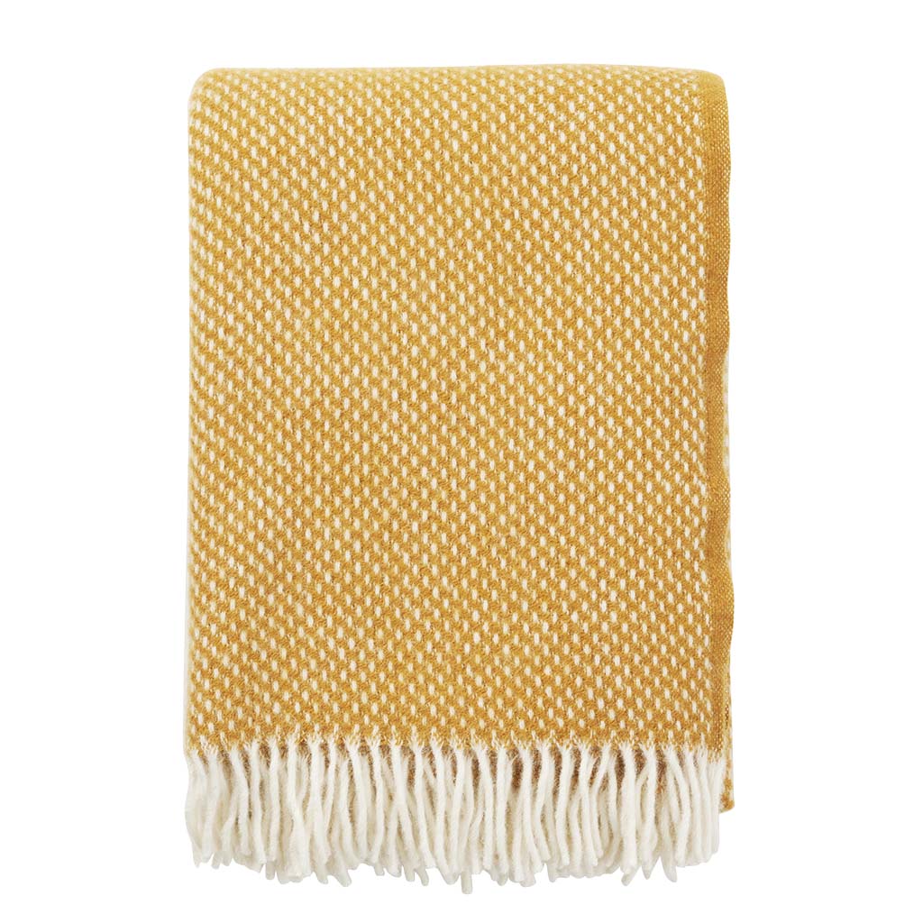 klippan wollen plaid preppy kleur mustard