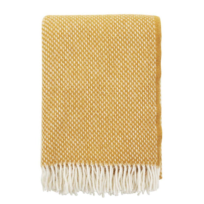 klippan wollen plaid preppy kleur mustard