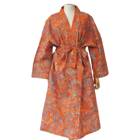 Materialisme Kosciuszko constante Kimono Batik oranje - Van Binnen